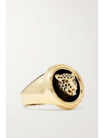 YVONNE LÉON 9-karat gold, enamel and multi-stone ring