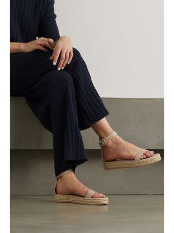 GIANVITO ROSSI Leather espadrille platform sandals
