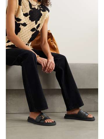 GIANVITO ROSSI Bilbao buckled leather slides