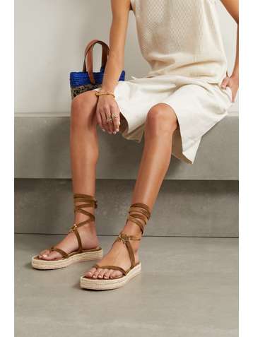 GIANVITO ROSSI Ribbon Beachclub 20 embellished suede espadrille sandals