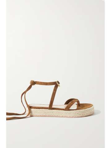 GIANVITO ROSSI Ribbon Beachclub 20 embellished suede espadrille sandals