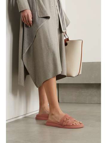 GIANVITO ROSSI Bilbao buckled calf hair slides