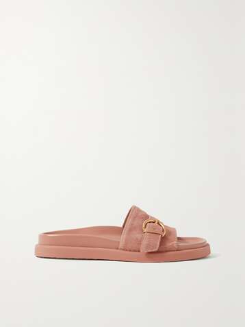 GIANVITO ROSSI Bilbao buckled calf hair slides