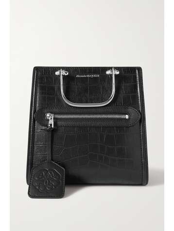 ALEXANDER MCQUEEN The Short Story kleine Tote aus Leder mit Krokodileffekt