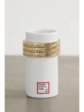 ROXANNE ASSOULIN Stack 'Em Up porcelain vase and set of three gold-tone bracelets