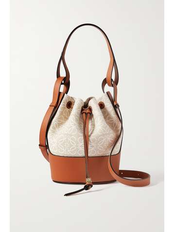 LOEWE Balloon kleine Beuteltasche aus Baumwoll-Canvas und Leder