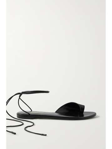 SAINT LAURENT Gia lace-up leather sandals