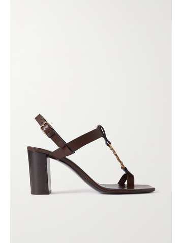 SAINT LAURENT Cassandra logo-embellished leather sandals