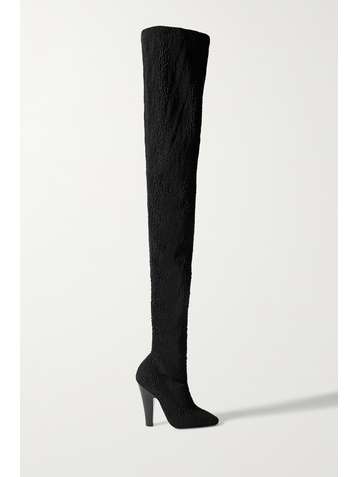 SAINT LAURENT Koller stretch-cloqué over-the-knee boots