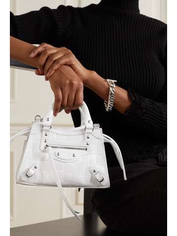 BALENCIAGA Neo Classic City mini croc-effect leather tote