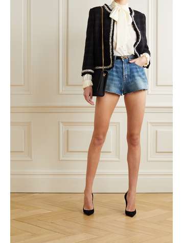 SAINT LAURENT Short en jean effilé