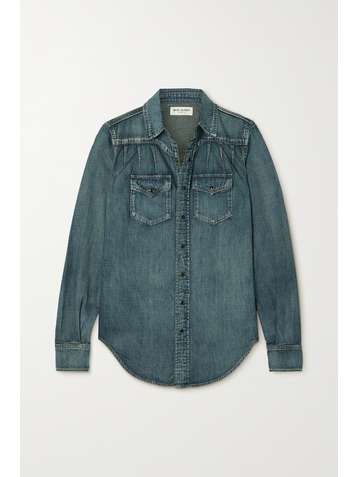 SAINT LAURENT Chemise en jean à plis