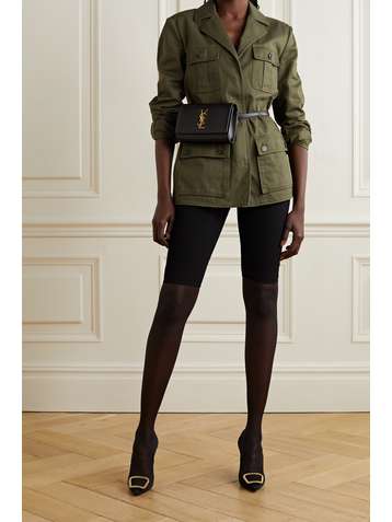 SAINT LAURENT Saharienne belted cotton and ramie-blend twill jacket