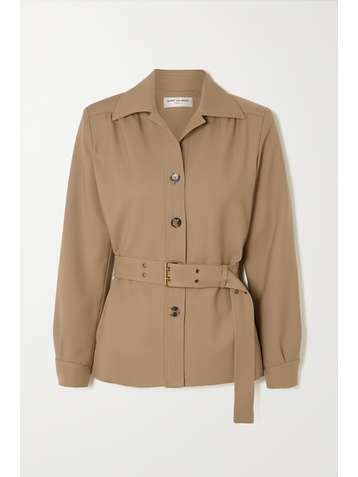 SAINT LAURENT Belted wool-twill jacket