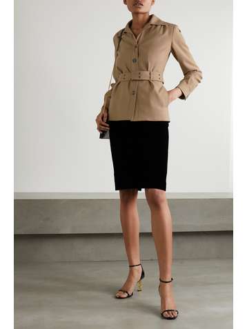 SAINT LAURENT Belted wool-twill jacket