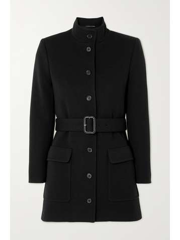 SAINT LAURENT Jacke aus Jersey aus einer Wollmischung mit Gürtel