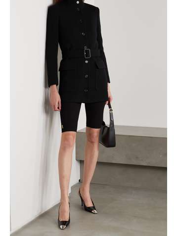 SAINT LAURENT Jacke aus Jersey aus einer Wollmischung mit Gürtel