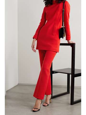 SAINT LAURENT Pantalon droit en laine mélangée