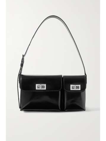 BY FAR Billy glossed-leather shoulder bag