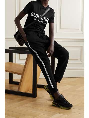 BURBERRY Pantalon de survêtement en jersey de coton à finitions en jacquard