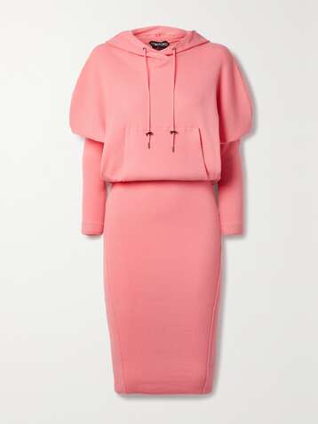 TOM FORD Hooded ribbed cashmere-blend dress