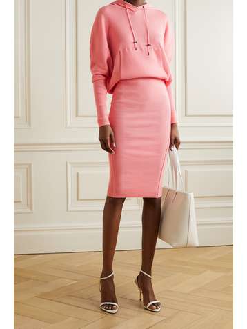 TOM FORD Hooded ribbed cashmere-blend dress