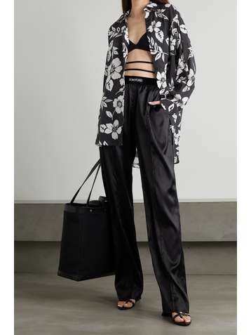TOM FORD Oversized floral-print Lyocell shirt