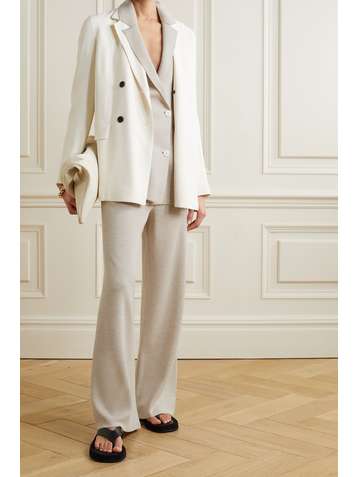 THE ROW Chuk merino wool and silk-blend wide-leg pants