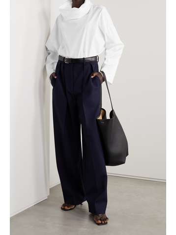 THE ROW Gasly draped cotton-poplin top