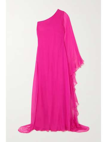 VALENTINO One-shoulder silk-chiffon gown