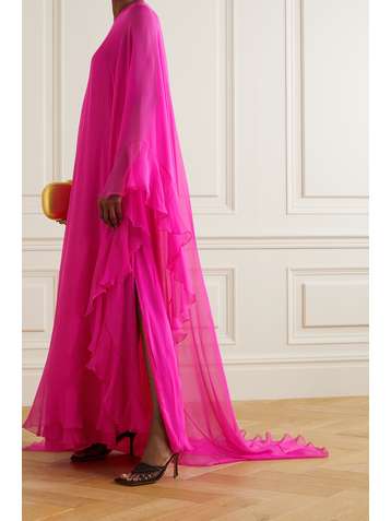 VALENTINO One-shoulder silk-chiffon gown
