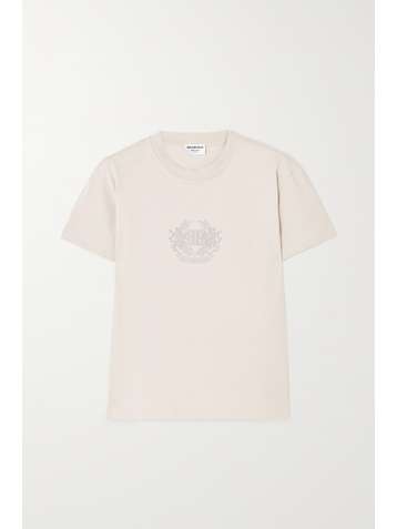 BALENCIAGA Lion's Laurel embroidered cotton-jersey T-shirt