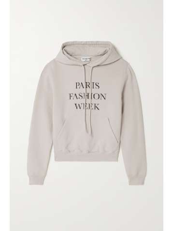 BALENCIAGA Cropped printed cotton-jersey hoodie