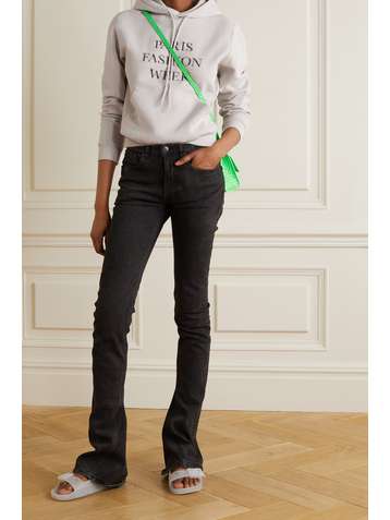 BALENCIAGA Cropped printed cotton-jersey hoodie