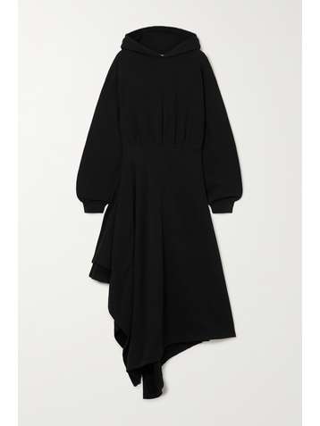 BALENCIAGA Hooded asymmetric cotton-jersey wrap dress