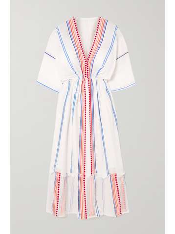 LEMLEM + NET SUSTAIN Hiwot striped cotton-blend gauze midi dress