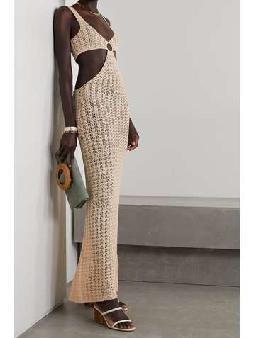 CULT GAIA Tyra cutout crochet-knit maxi dress