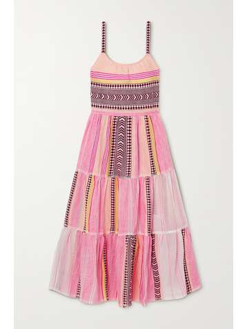 LEMLEM + NET SUSTAIN Neela Cascade tiered cotton-blend gauze dress