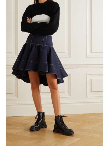 ALEXANDER MCQUEEN Cropped ribbed cotton sweater