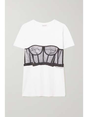 ALEXANDER MCQUEEN Printed cotton-jersey T-shirt