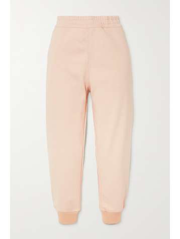 ALEXANDER MCQUEEN Cropped embroidered cotton-jersey track pants
