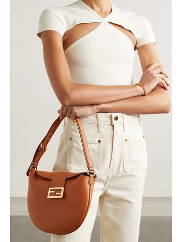 FENDI Sac porté épaule en cuir Croissant Medium