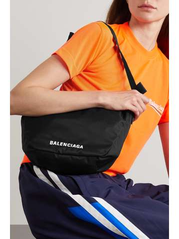BALENCIAGA Wheel embroidered shell shoulder bag