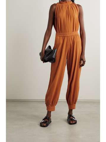 SUZIE KONDI Cotton-gauze tapered pants