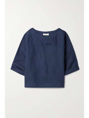 SUZIE KONDI Safari cropped linen top