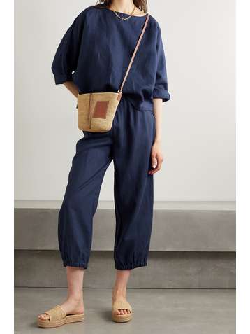 SUZIE KONDI Safari cropped linen top