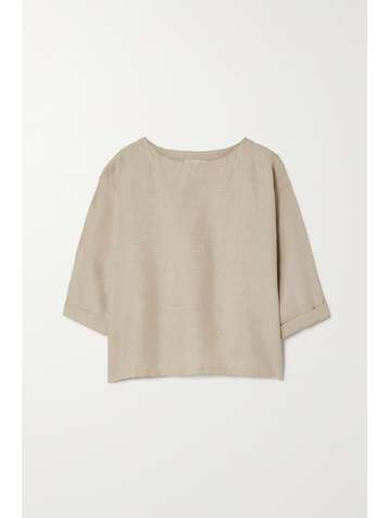 SUZIE KONDI Safari cropped linen top