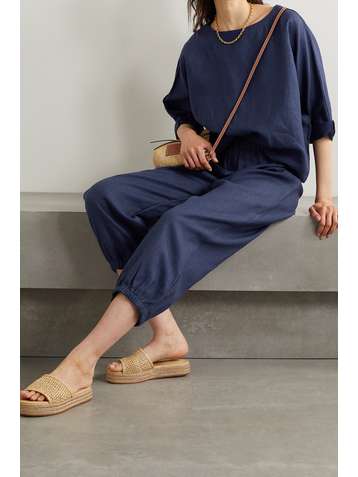 SUZIE KONDI Safari linen tapered pants
