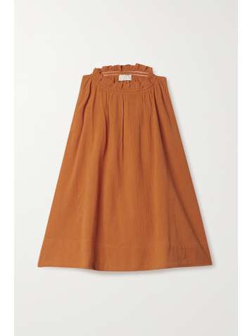SUZIE KONDI Ruffled cotton-gauze top