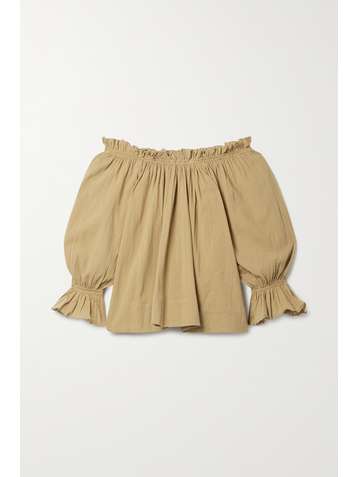 SUZIE KONDI Off-the-shoulder cotton-gauze top